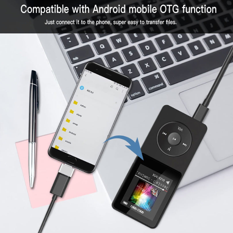 Portable Digital Music Player - Bluetooth 5.4, Hi-Fi Lossless Sound, 8GB Built-in & Expandable Storage(black V888-ELOSUNG35700
