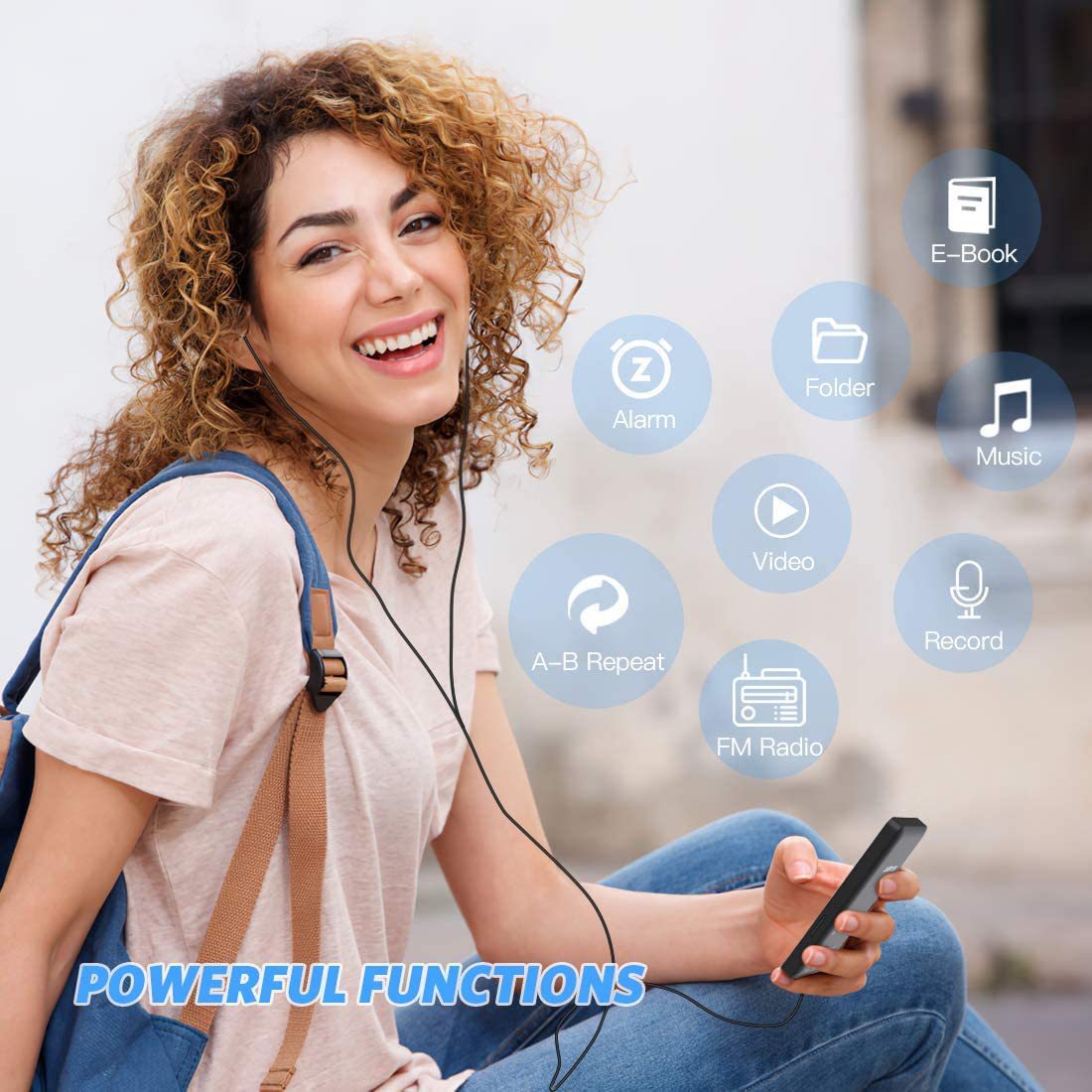 Portable Digital Music Player - Bluetooth 5.4, Hi-Fi Lossless Sound, 8GB Built-in & Expandable Storage(black V888-ELOSUNG35700