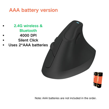 Ergonomic Vertical Mouse - Multi-Device Bluetooth5.0 & 2.4G Wireless, Adjustable DPI, Silent Click(black) V888-ELOSUNG35702