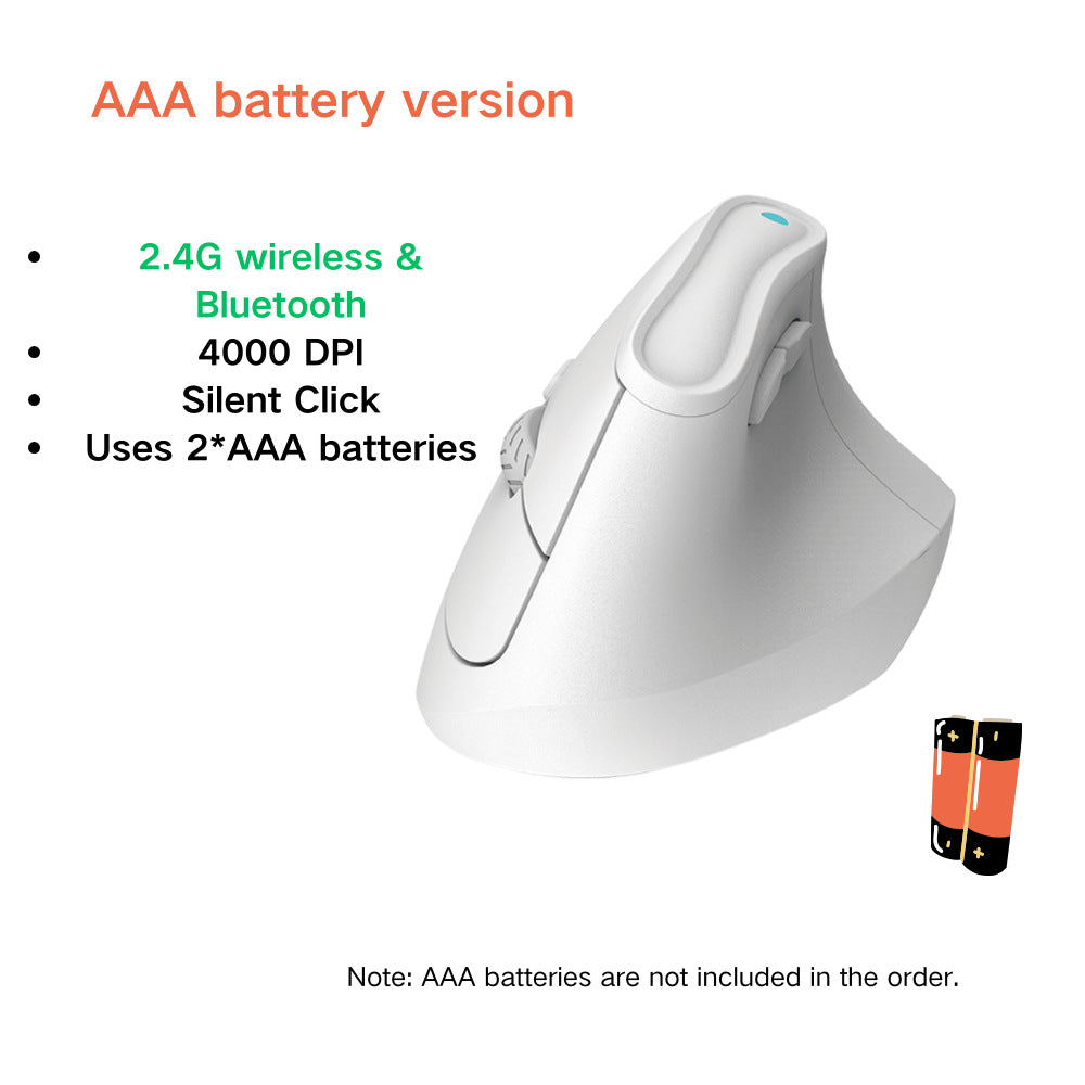 Ergonomic Vertical Mouse - Multi-Device Bluetooth5.0 & 2.4G Wireless, Adjustable DPI, Silent Click(white) V888-ELOSUNG35703