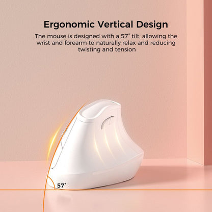 Ergonomic Vertical Mouse - Multi-Device Bluetooth5.0 & 2.4G Wireless, Adjustable DPI, Silent Click(white) V888-ELOSUNG35703