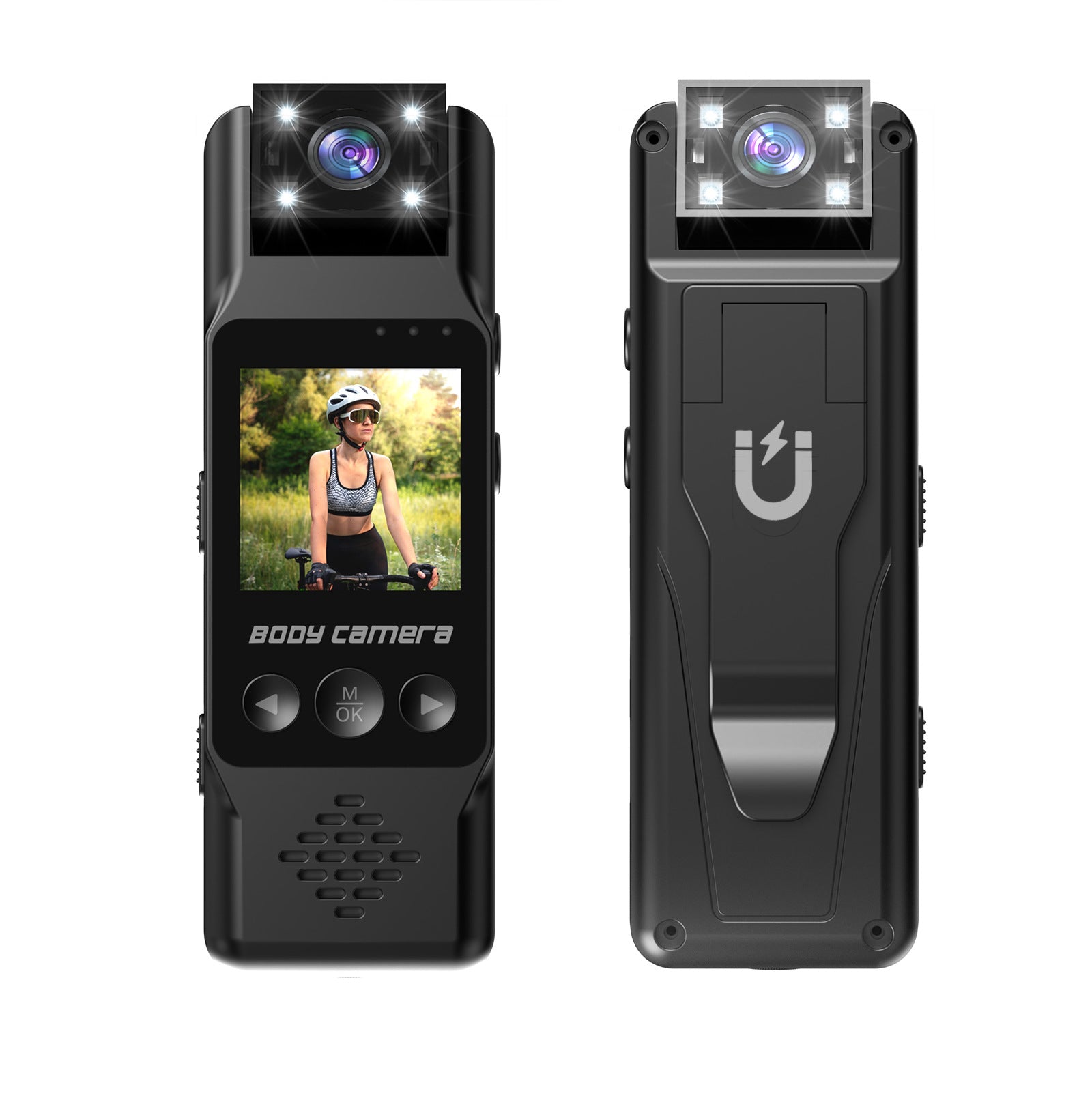 Mini Body Camera with 180 Rotatable Lens, Night Vision & Motion Detection - 1.3 Screen 1200mAh Battery(black)" V888-ELOSUNG35713