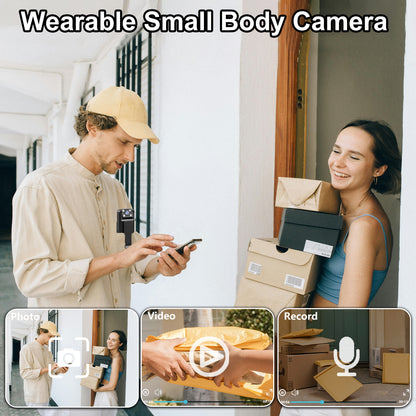 Mini Body Camera with 180 Rotatable Lens, Night Vision & Motion Detection - 1.3 Screen 1200mAh Battery(black)" V888-ELOSUNG35713