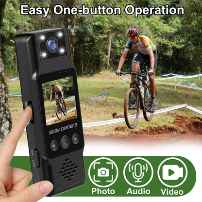 Mini Body Camera with 180 Rotatable Lens, Night Vision & Motion Detection - 1.3 Screen 1200mAh Battery(black)" V888-ELOSUNG35713