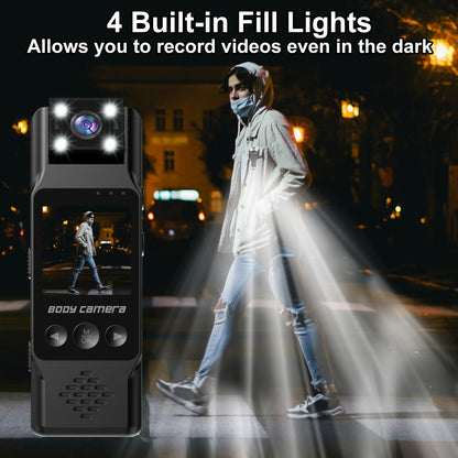 Mini Body Camera with 180 Rotatable Lens, Night Vision & Motion Detection - 1.3 Screen 1200mAh Battery(black)" V888-ELOSUNG35713