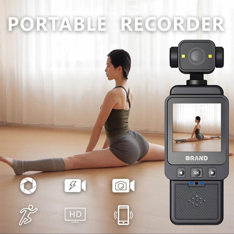 Compact Body Camera with 180 degrees Rotatable Lens, Night Vision, WiFi & Built-in Fill Lights(black+64G) V888-ELOSUNG35721