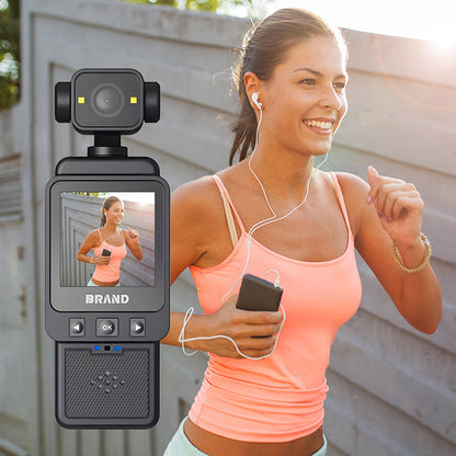 Compact Body Camera with 180 degrees Rotatable Lens, Night Vision, WiFi & Built-in Fill Lights(black+64G) V888-ELOSUNG35721