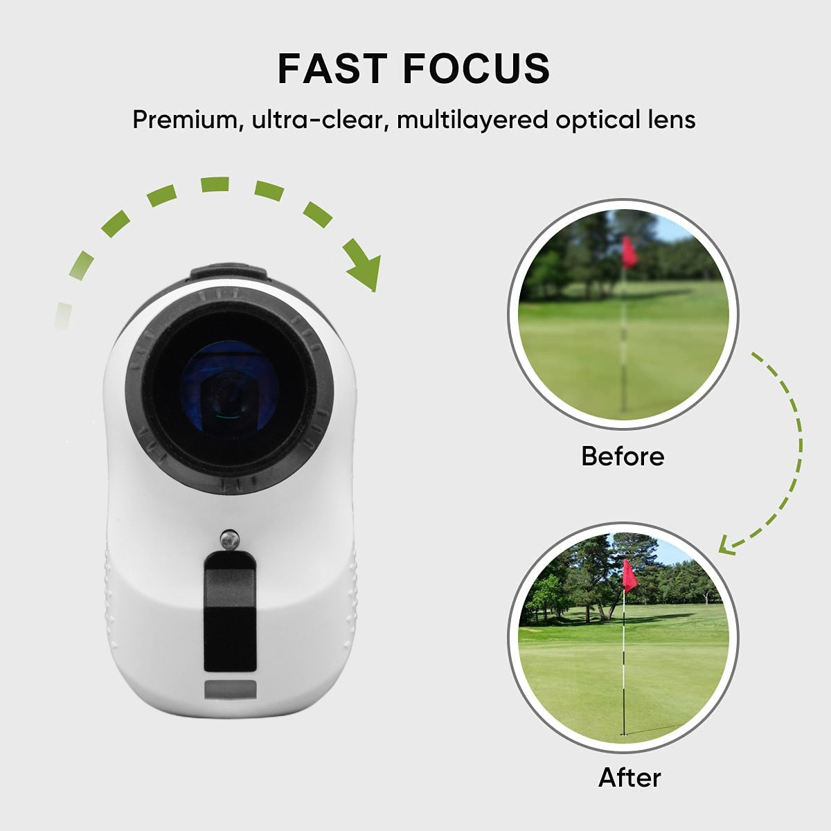 Long Range Laser Rangefinder - 5-500 Yards, Pinpoint Accuracy, Ergonomic Design(White) V888-ELOSUNG35723