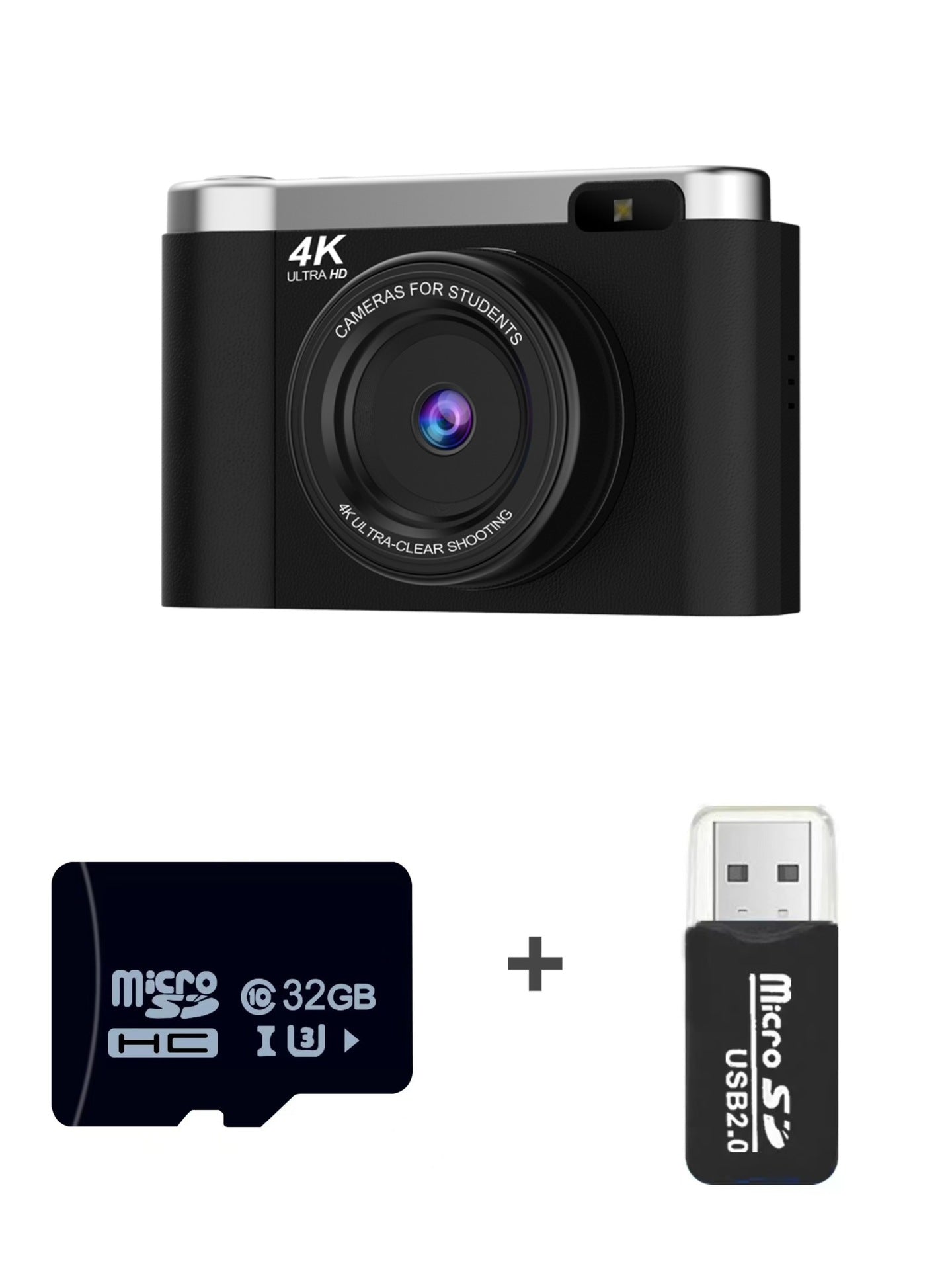 4K Ultra HD Digital Camera - 75MP, 2.8-inch Rotatable Screen, Auto Focus & Built-in Flash(black) V888-ELOSUNG35725