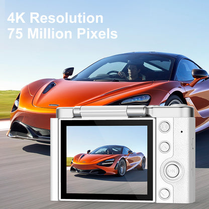 4K Ultra HD Digital Camera - 75MP, 2.8-inch Rotatable Screen, Auto Focus & Built-in Flash(black) V888-ELOSUNG35725