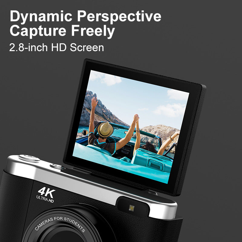 4K Ultra HD Digital Camera - 75MP, 2.8-inch Rotatable Screen, Auto Focus & Built-in Flash(white) V888-ELOSUNG35726