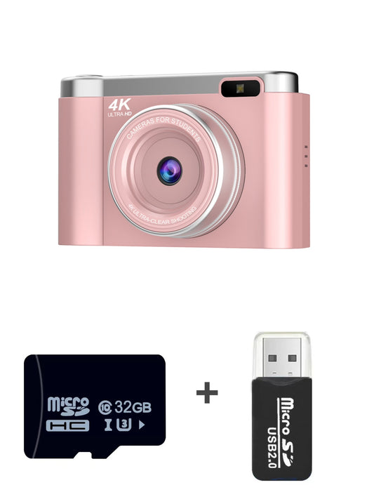 4K Ultra HD Digital Camera - 75MP, 2.8-inch Rotatable Screen, Auto Focus & Built-in Flash(pink) V888-ELOSUNG35727