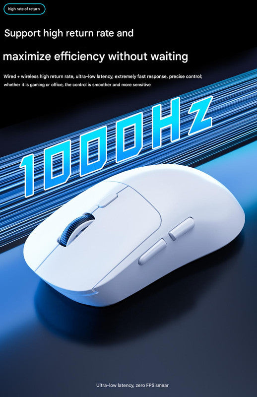 75g Ultra-Lightweight Tri-Mode Wireless Gaming Mouse - 1000Hz Polling Rate, 120-Hour Battery(white) V888-ELOSUNG35732