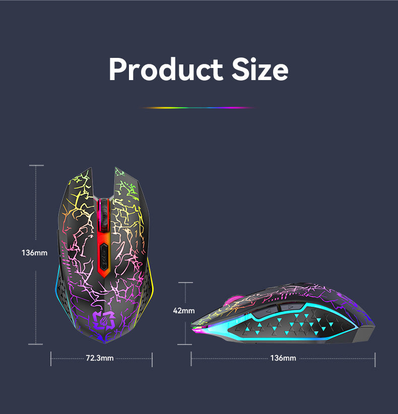 Ergonomic Dual-Mode Wireless Gaming Mouse - Mute Buttons, Adjustable DPI, Rechargeable, Multi-Assist V888-ELOSUNG35736