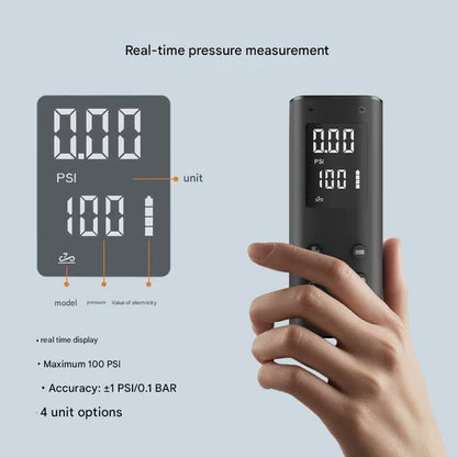 Mini Portable Electric Air Pump - 100 PSI, Digital Display, 50s Fast Inflation, USB Rechargeable(black) V888-ELOSUNG35737