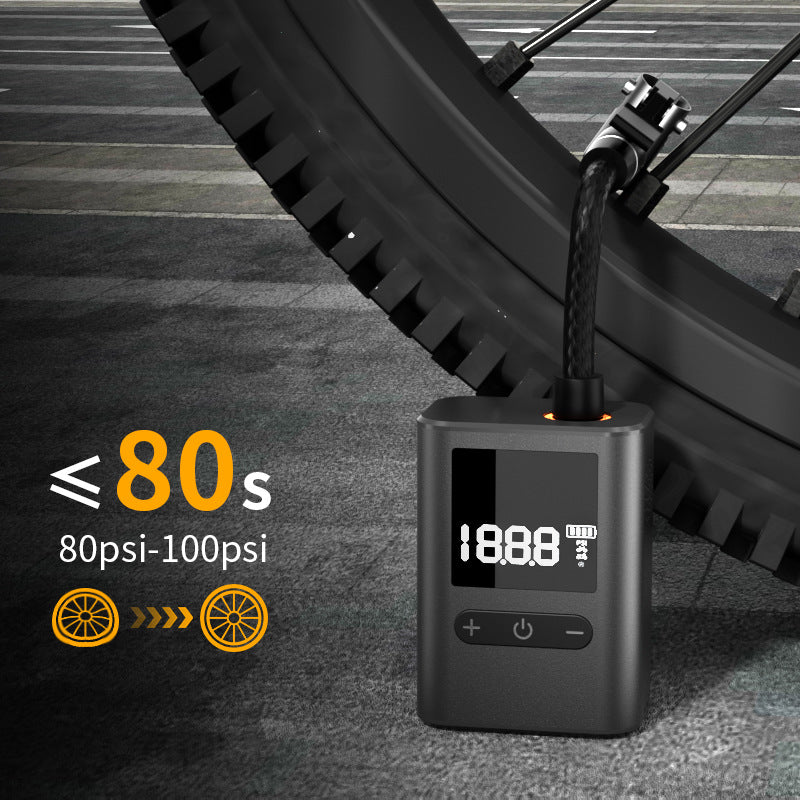 Compact Digital Display Air Pump - 100 PSI, Portable Electric Inflator with Automatic Stop(black) V888-ELOSUNG35738