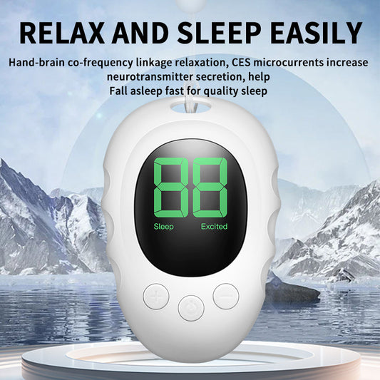 Handheld Microcurrent Sleep Aid Device - USB Rechargeable Pulse Massager for Relaxation & Deep Sleep(black) V888-ELOSUNG35741