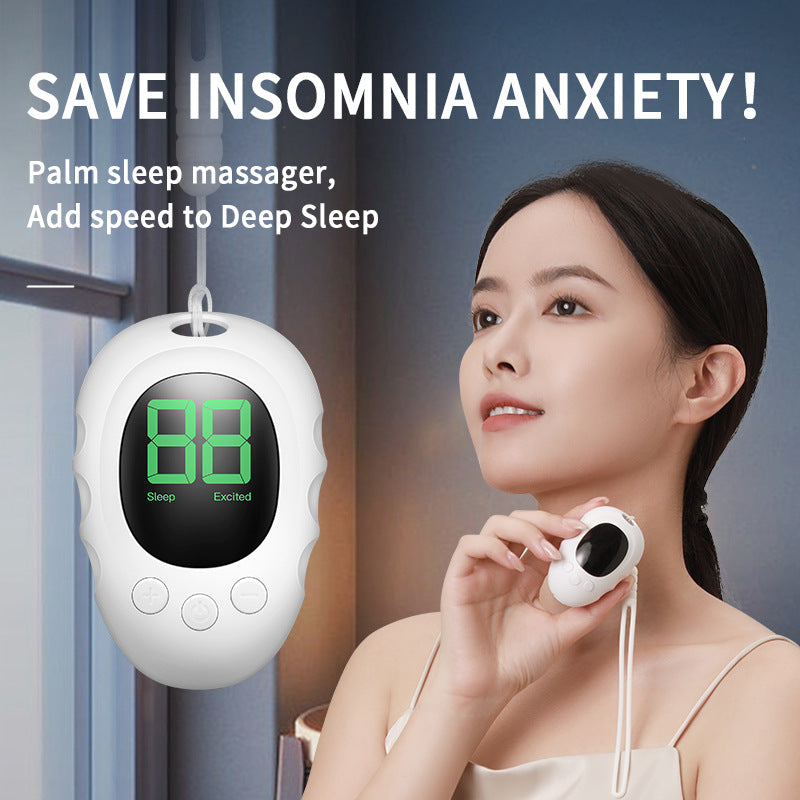 Handheld Microcurrent Sleep Aid Device - USB Rechargeable Pulse Massager for Relaxation & Deep Sleep(black) V888-ELOSUNG35741