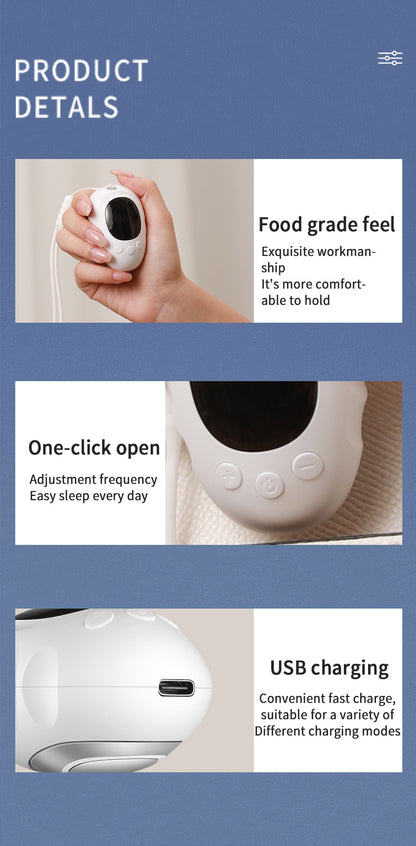 Handheld Microcurrent Sleep Aid Device - USB Rechargeable Pulse Massager for Relaxation & Deep Sleep(black) V888-ELOSUNG35741