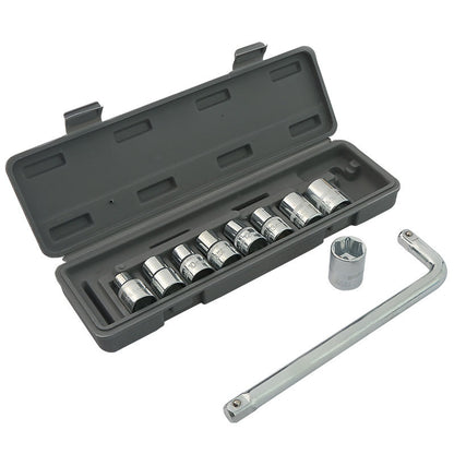 Two 10-piece L-shaped socket wrench sets - 1/2" drive chrome vanadium steel with metric sockets and V888-ELOSUNG35760