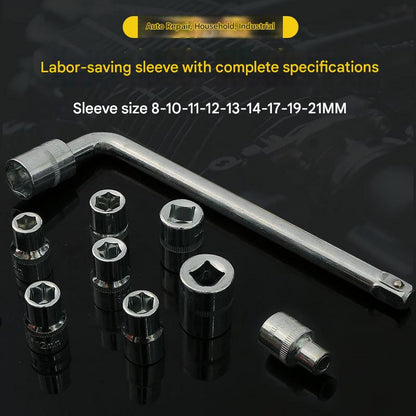 Two 10-piece L-shaped socket wrench sets - 1/2" drive chrome vanadium steel with metric sockets and V888-ELOSUNG35760