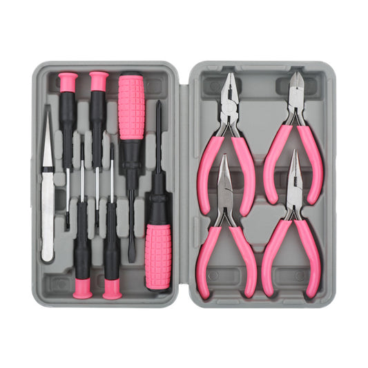11-Piece Precision Craft & Jewelry Making Tool Kit with Portable Case - Pliers, Screwdrivers & Tweezers for V888-ELOSUNG35762