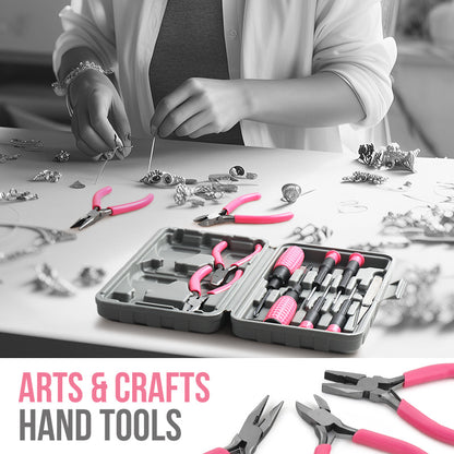 11-Piece Precision Craft & Jewelry Making Tool Kit with Portable Case - Pliers, Screwdrivers & Tweezers for V888-ELOSUNG35762