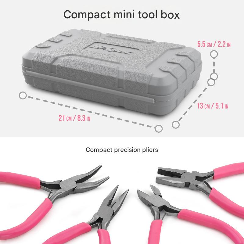 11-Piece Precision Craft & Jewelry Making Tool Kit with Portable Case - Pliers, Screwdrivers & Tweezers for V888-ELOSUNG35762