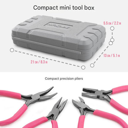 11-Piece Precision Craft & Jewelry Making Tool Kit with Portable Case - Pliers, Screwdrivers & Tweezers for V888-ELOSUNG35762