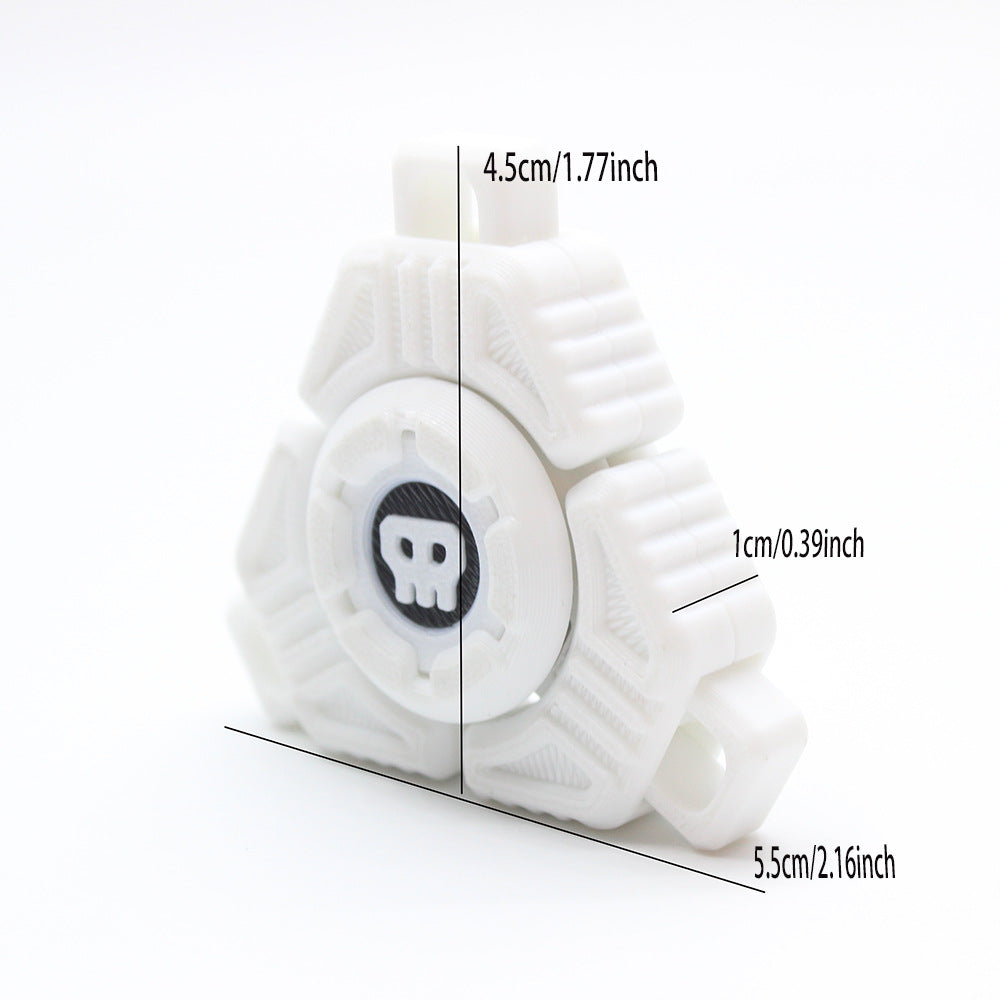 Two Sci-Fi Triangular Keychain Fidget Spinner - 3D Printed EDC Stress Relief Toy(white) V888-ELOSUNG35769