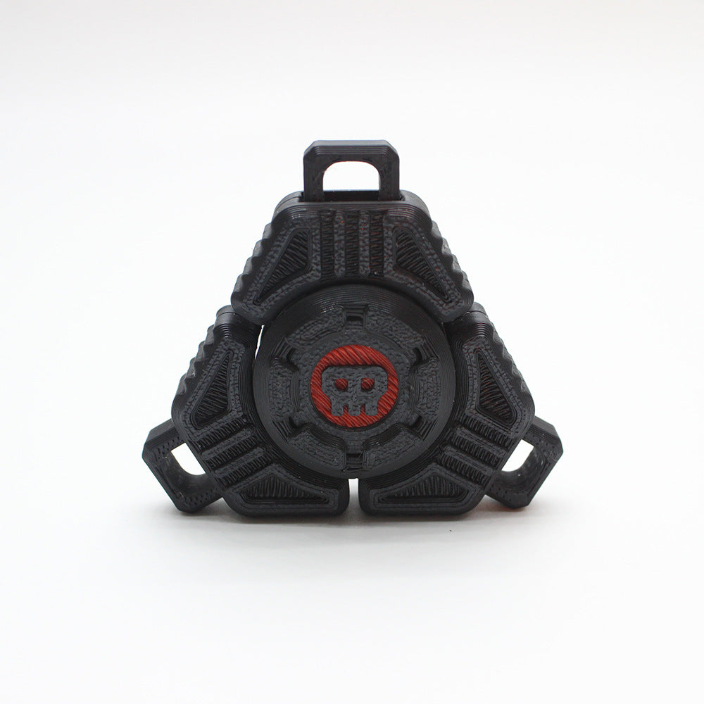 Two Sci-Fi Triangular Keychain Fidget Spinner - 3D Printed EDC Stress Relief Toy(black) V888-ELOSUNG35770