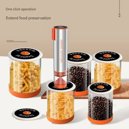 Multi-Function Handheld Electric Vacuum Sealer & Inflator Kit - For Food Bags, Jars, Wine & Balls(Gray Orange) V888-ELOSUNG35778