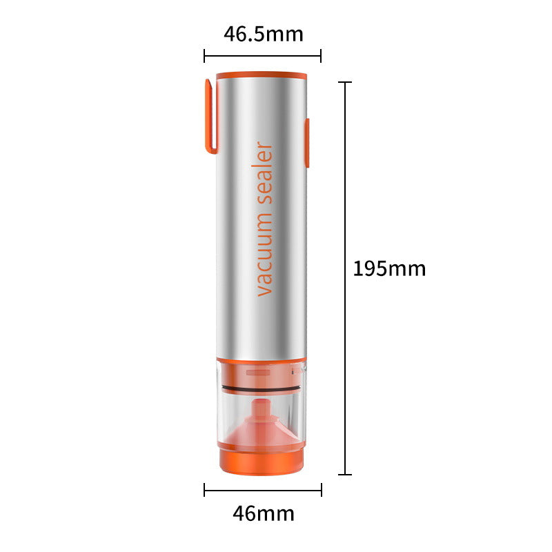 Multi-Function Handheld Electric Vacuum Sealer & Inflator Kit - For Food Bags, Jars, Wine & Balls(Gray Orange) V888-ELOSUNG35778