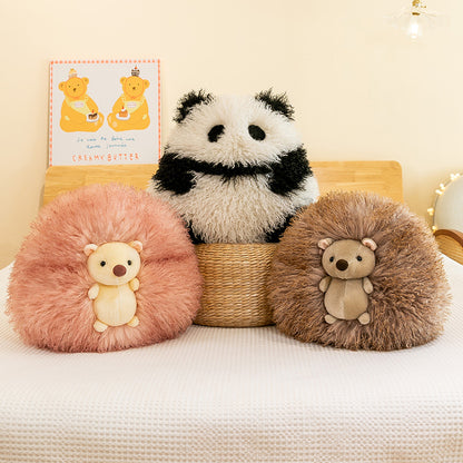 Super Soft Animal Sphere Plush Pillow - 38cm Decorative Throw Cushion for Sofa & Bed(panda) V888-ELOSUNG35788