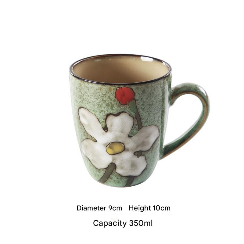Artisanal Hand-Painted Floral Ceramic Mug - 350ml (Blind Box - 1 of 5 Styles Sent Randomly) V888-ELOSUNG35789