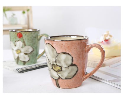 Artisanal Hand-Painted Floral Ceramic Mug - 350ml (Blind Box - 1 of 5 Styles Sent Randomly) V888-ELOSUNG35789