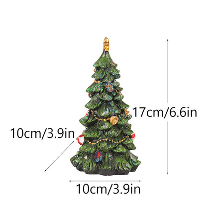 Miniature Decorated Christmas Tree Tabletop Ornament - Holiday Village Display Decoration(green) V888-ELOSUNG35800