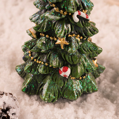 Miniature Decorated Christmas Tree Tabletop Ornament - Holiday Village Display Decoration(green) V888-ELOSUNG35800