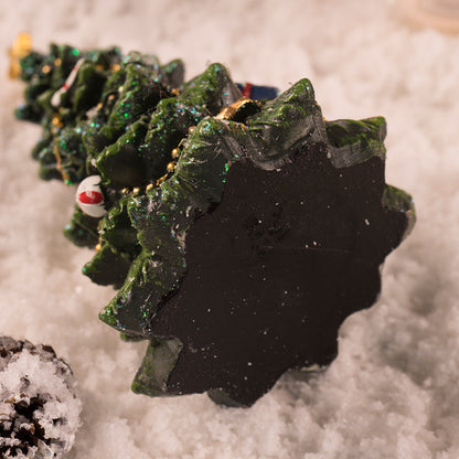 Miniature Decorated Christmas Tree Tabletop Ornament - Holiday Village Display Decoration(green) V888-ELOSUNG35800