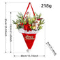 Illuminated Santa Hat Door Hanger with Holiday Greenery & Berries - Christmas Wall Decor(red) V888-ELOSUNG35801