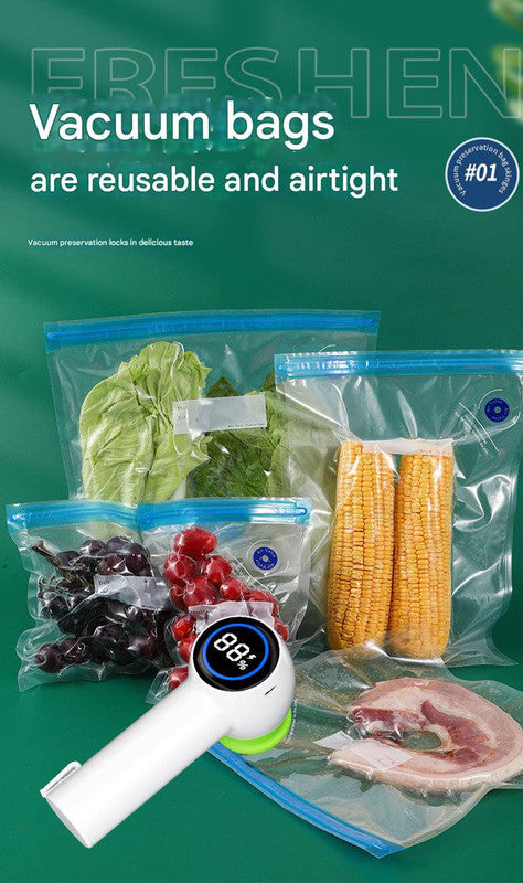 Multi-Function Handheld Vacuum Sealer & Inflator with LED Display - For Food Storage, Jars, Bags & V888-ELOSUNG35803
