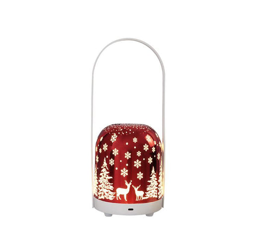 Portable Christmas LED Lantern - Dimmable, 3 Color Temps, 5200mAh Battery & Memory Function(red) V888-ELOSUNG35804