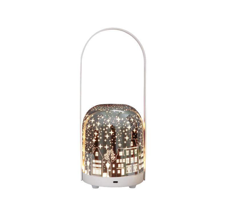 Portable Christmas LED Lantern - Dimmable, 3 Color Temps, 5200mAh Battery & Memory Function(Silver) V888-ELOSUNG35807
