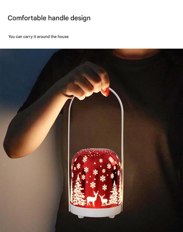 Portable Christmas LED Lantern - Dimmable, 3 Color Temps, 5200mAh Battery & Memory Function(Silver) V888-ELOSUNG35807