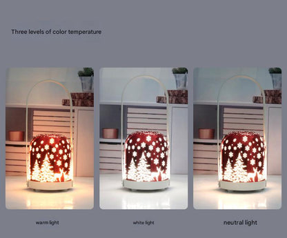 Portable Christmas LED Lantern - Dimmable, 3 Color Temps, 5200mAh Battery & Memory Function(Silver) V888-ELOSUNG35807