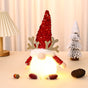 Light-Up Christmas Gnome Plush Doll with Sequin Hat & Antlers - Festive LED Tabletop Decoration(red) V888-ELOSUNG35808
