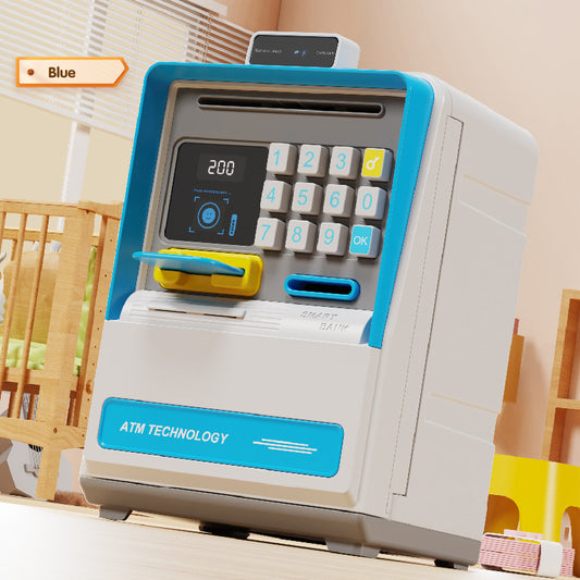 Kids Electronic ATM Piggy Bank with Simulated Facial Recognition & Password - Auto Roll-in Banknote & Coin V888-ELOSUNG35825