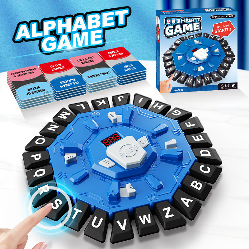 2pc Electronic Alphabet Categories Game - Fast-Paced Word Challenge for Family Fun(blue) V888-ELOSUNG35830