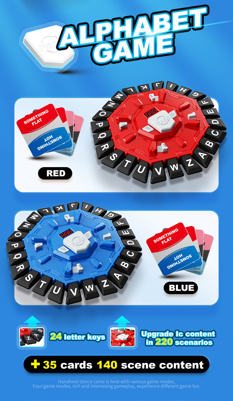 2pc Electronic Alphabet Categories Game - Fast-Paced Word Challenge for Family Fun(blue) V888-ELOSUNG35830