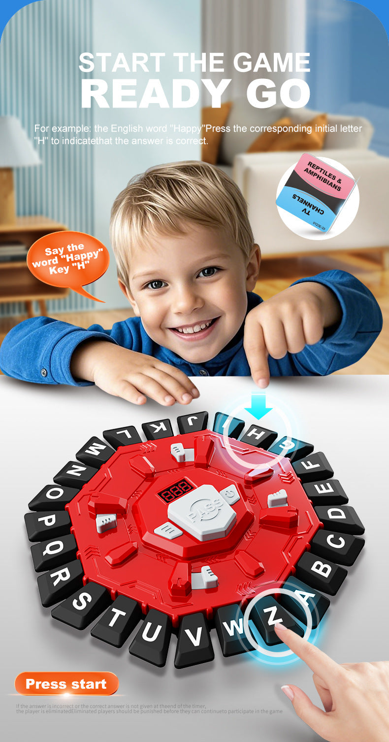 2pc Electronic Alphabet Categories Game - Fast-Paced Word Challenge for Family Fun(blue) V888-ELOSUNG35830